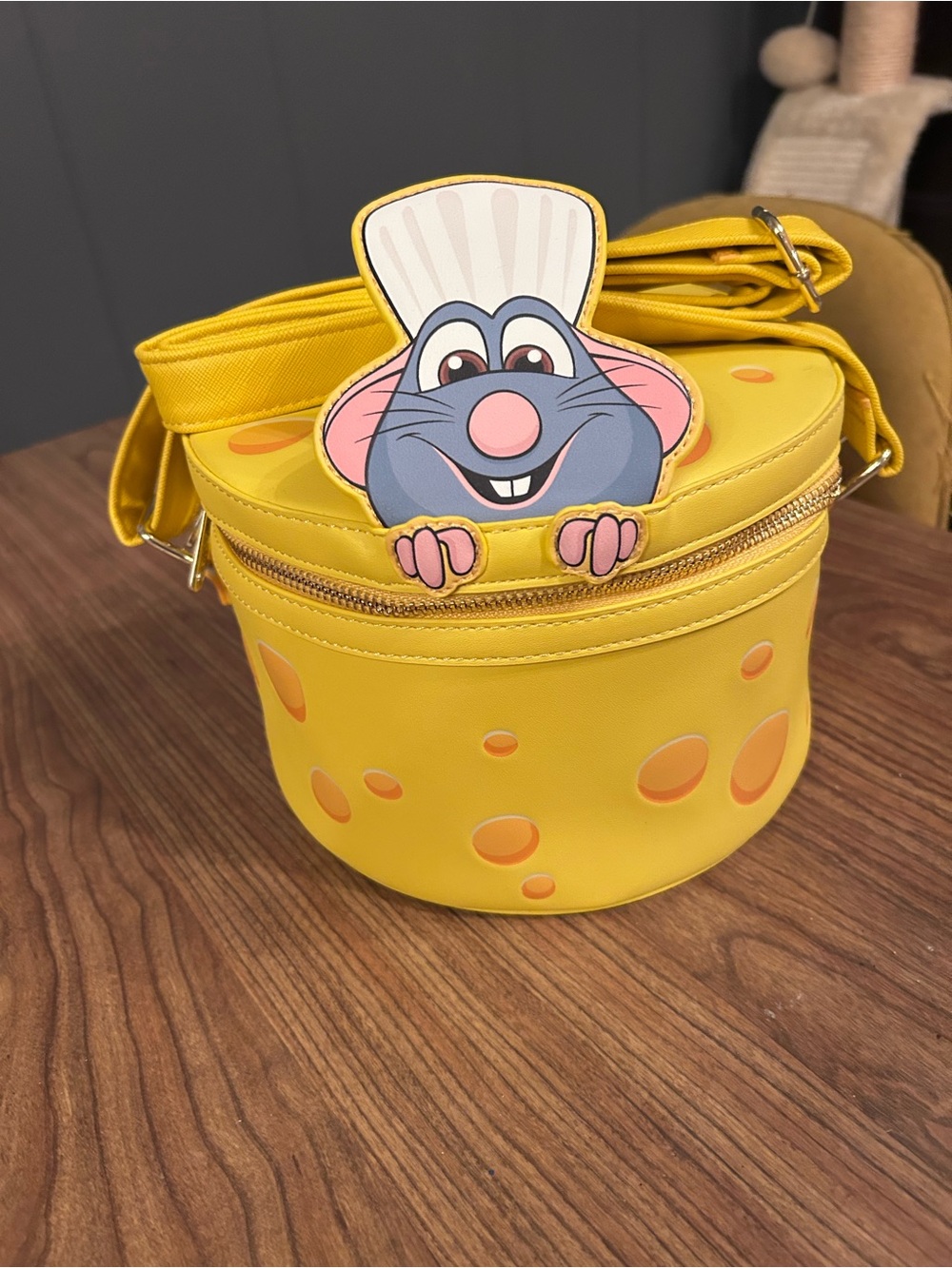 Loungefly Yellow Cheese Mouse Chef Round Crossbody Bag